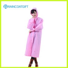 Women′s Long EVA Raincoat Fashion Pink Raincoat (Rvc-044)